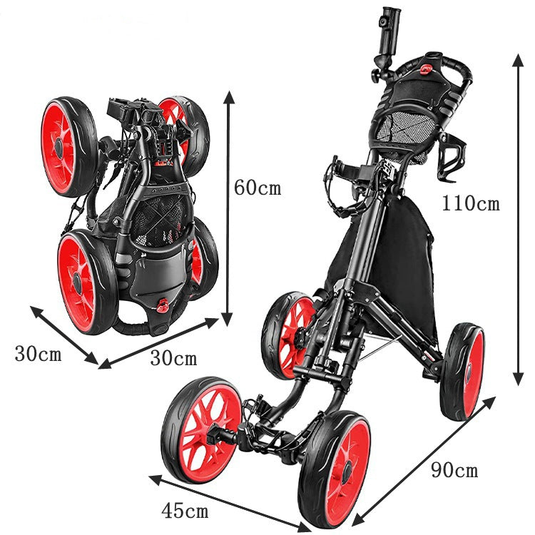 SwiftGlid Foldable 4-Wheel Golf Trolley