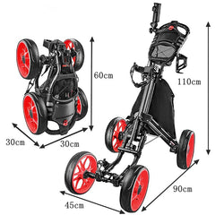 SwiftGlid Foldable 4-Wheel Golf Trolley