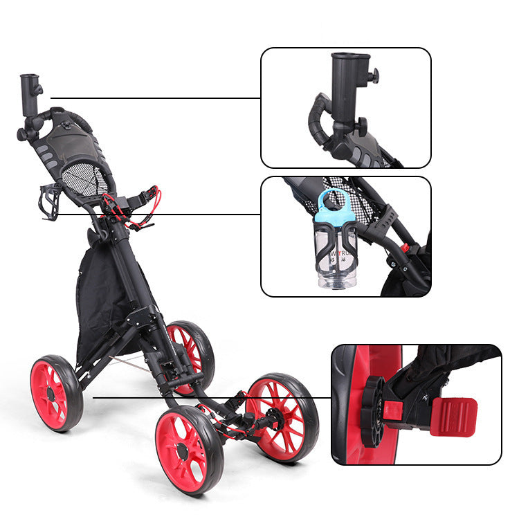 SwiftGlid Foldable 4-Wheel Golf Trolley